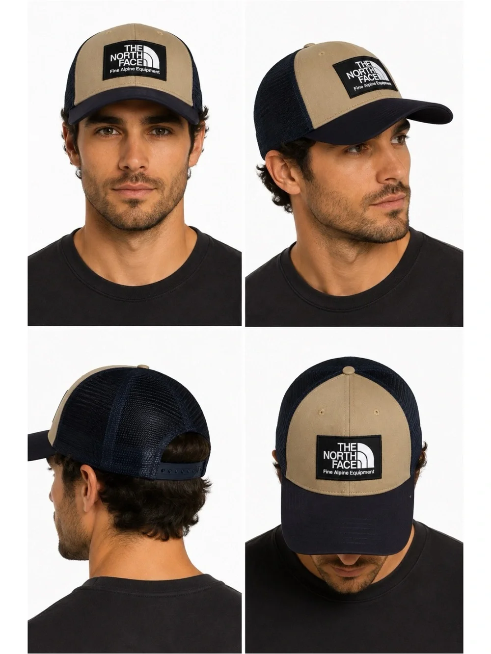 The North Face Khaki and Navy Blue Trucker Hat